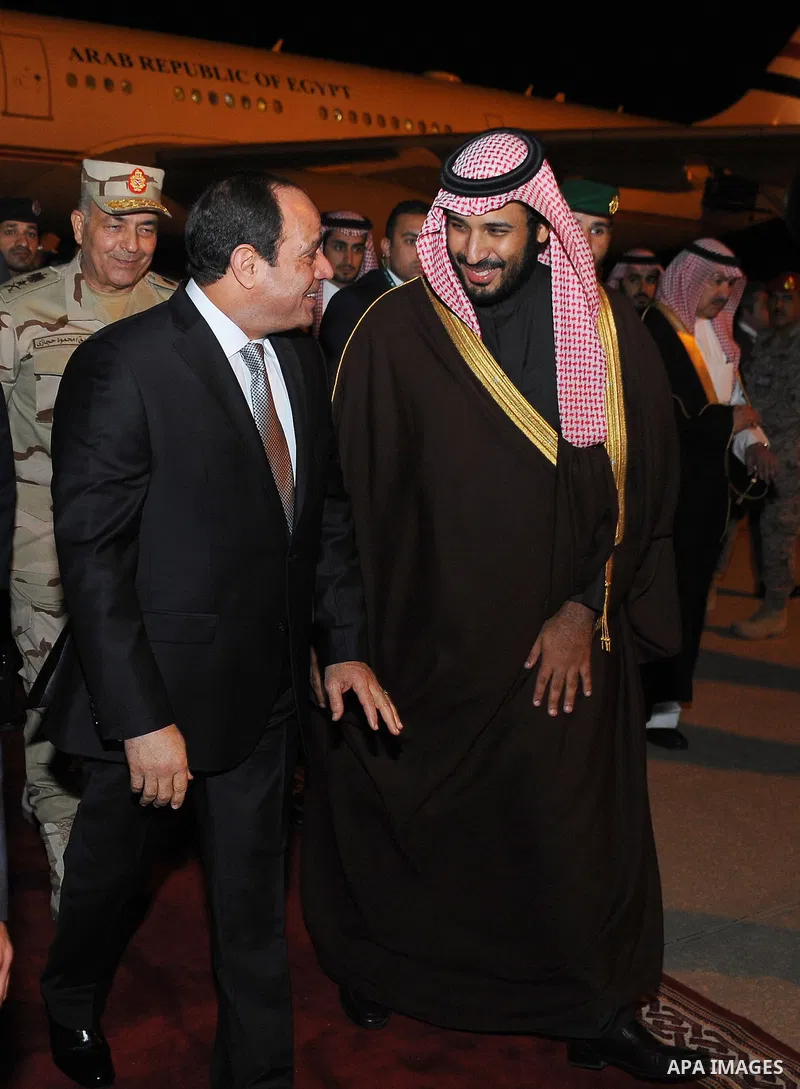 Egypt's President Abdel Fattah al-Sisi arrivals at King Khaled Airport in Saudi Arabia, on March 9, 2016. Photo by Egyptian President Office