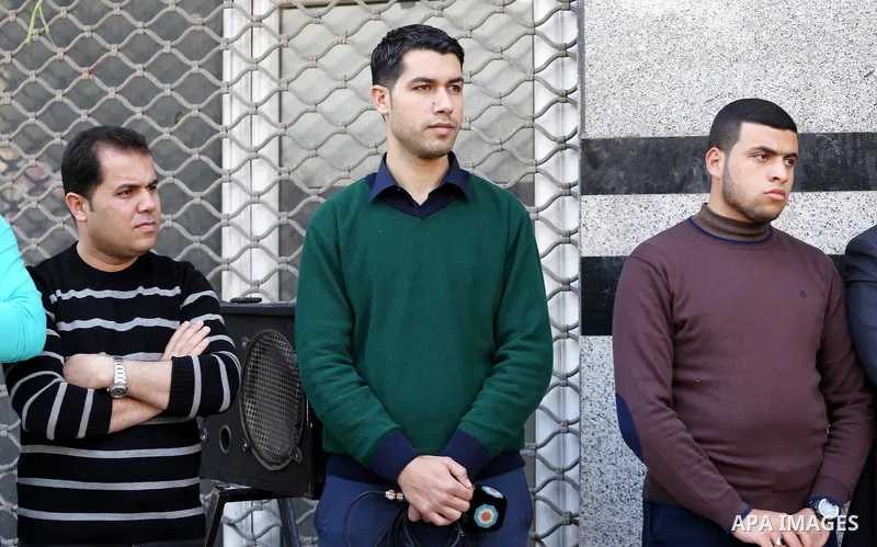 Palestinian Journalists take part during a protest to show solidarity with Palestine Today television after it had been raided by Israeli forces overnight on March 11, 2016 in Gaza city. Israeli forces raided the TV's of...