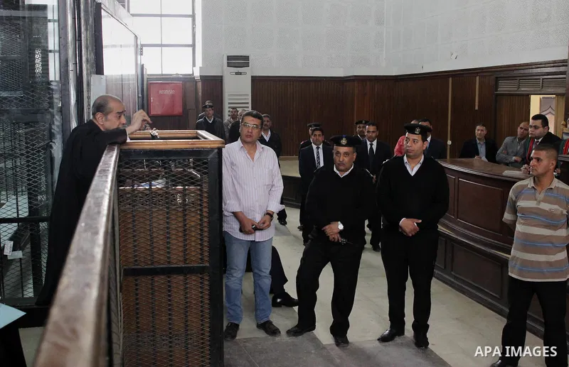 Egyptian former interior minister Habib al-Adly attends his trial on the charges of corruption, in Cairo, Egypt on March 13, 2016. Habib al-Adly served as interior minister of Egypt from 1997 to 2011, he was the longest...