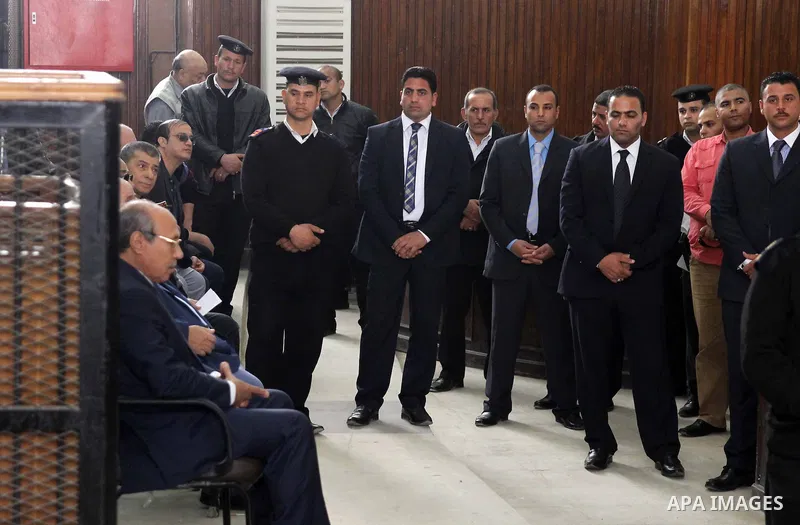 Egyptian former interior minister Habib al-Adly attends his trial on the charges of corruption, in Cairo, Egypt on March 13, 2016. Habib al-Adly served as interior minister of Egypt from 1997 to 2011, he was the longest...