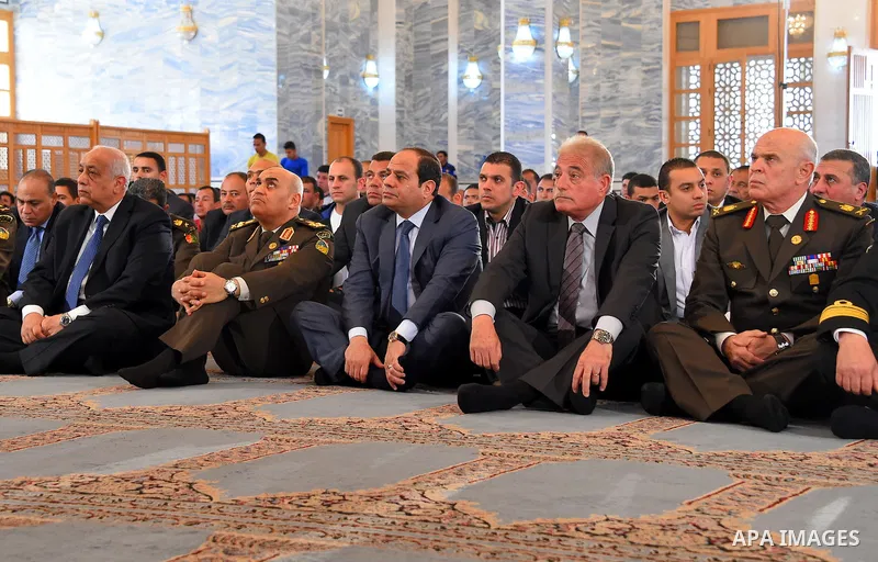 Egyptian President Abdel Fattah al-Sisi attends Friday Prayer at al-Salam mosque in Sharm el-Sheikh, Egypt, on March 25, 2016. Photo by Egyptian President Office