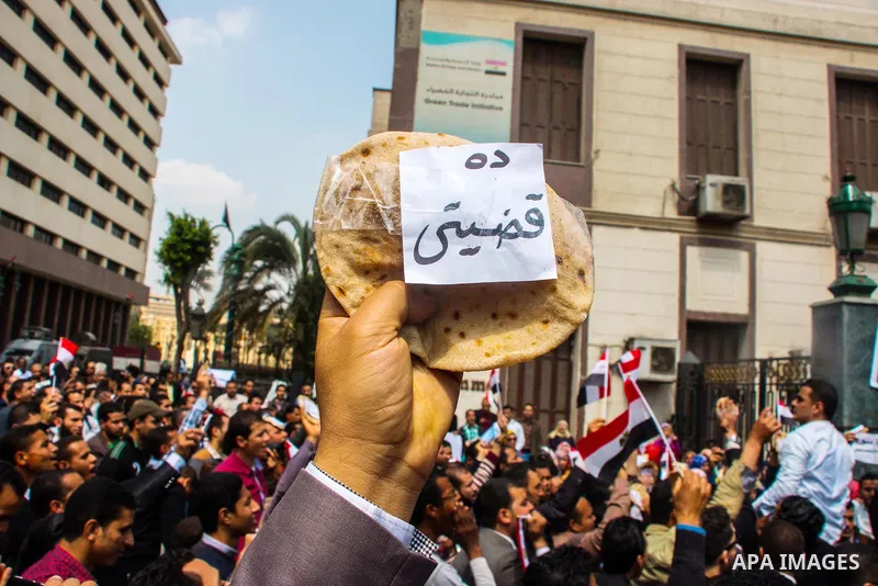 Egyptians Who obtained a master's degree take part in a protest to demand jobs in Cairo, Egypt, on March 27, 2016. Photo by Amr Sayed
