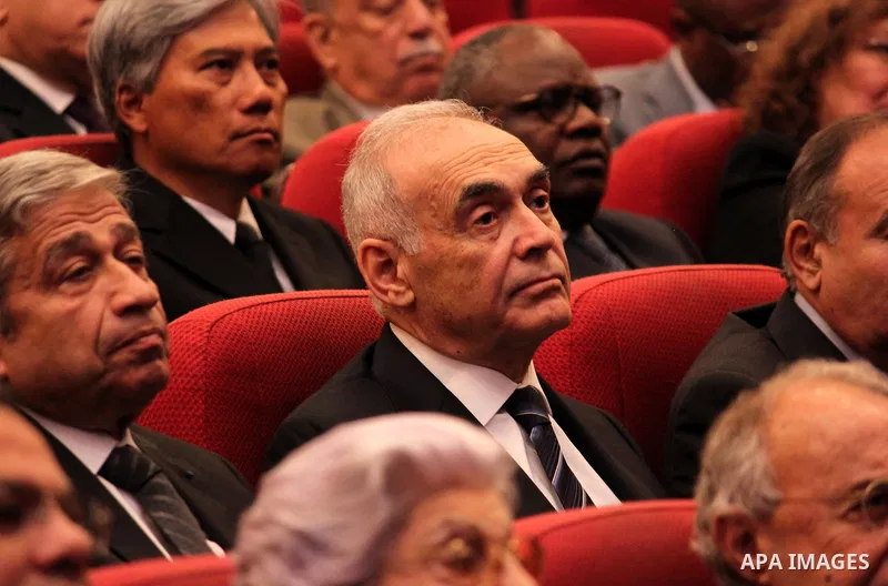 Egyptians participate in a memorial service for Boutros Boutros-Ghali the former UN secretary-general at British university in Cairo, Egypt, on March 27, 2016. Photo by Amr Sayed
