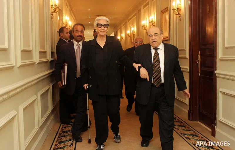 Leai Boutros-Ghali participates in a memorial service for her husband Boutros Boutros-Ghali the former UN secretary-general at British university in Cairo, Egypt, on March 27, 2016. Photo by Amr Sayed