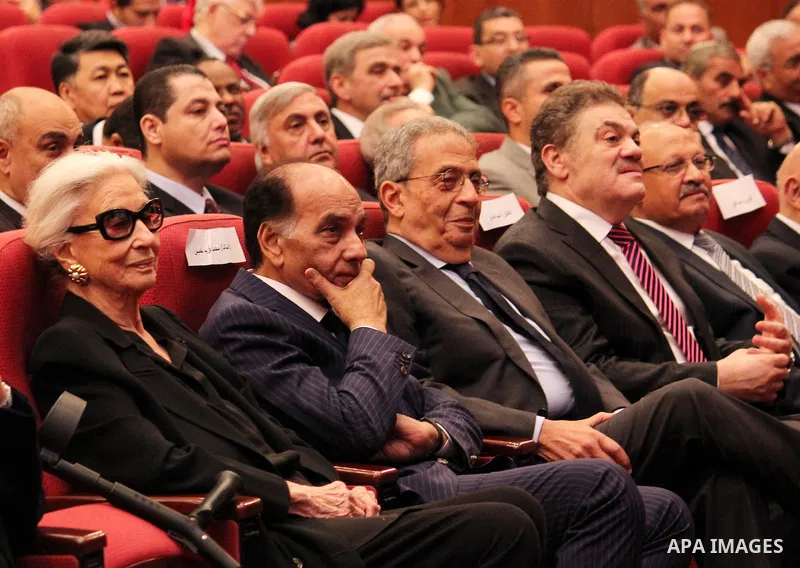 Leai Boutros-Ghali participates in a memorial service for her husband Boutros Boutros-Ghali the former UN secretary-general at British university in Cairo, Egypt, on March 27, 2016. Photo by Amr Sayed