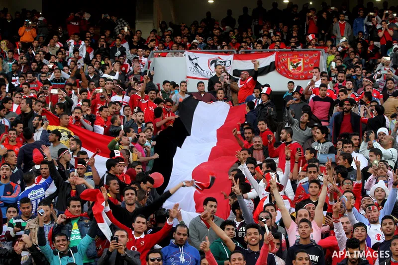 Egyptian fans watch the African Cup of Nations group G qualification football match between Egypt and Nigeria at the Borg el-Arab Stadium in Alexandria on March 29, 2016. Photo by Stringer