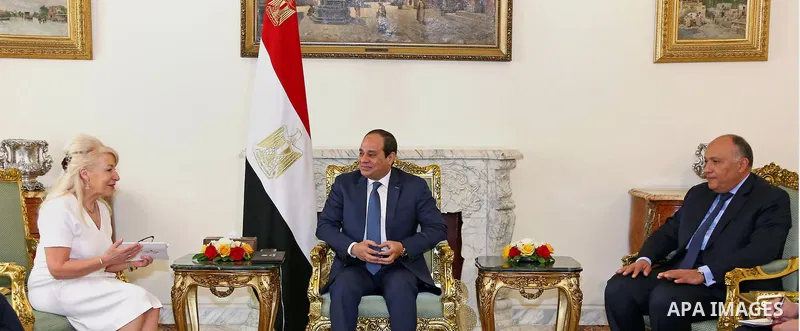 Egyptian President Abdel Fattah al-Sisi meets with a delegation from the Parliamentary Assembly of (NATO) in Cairo, Egypt on April 05, 2016. Photo by Egyptian President Office