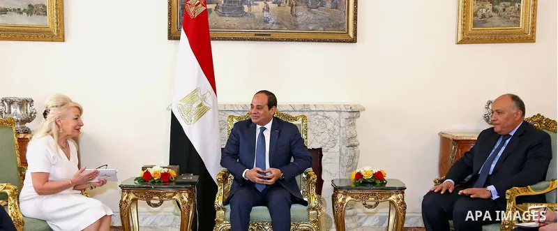 Egyptian President Abdel Fattah al-Sisi meets with a delegation from the Parliamentary Assembly of (NATO) in Cairo, Egypt on April 05, 2016. Photo by Egyptian President Office