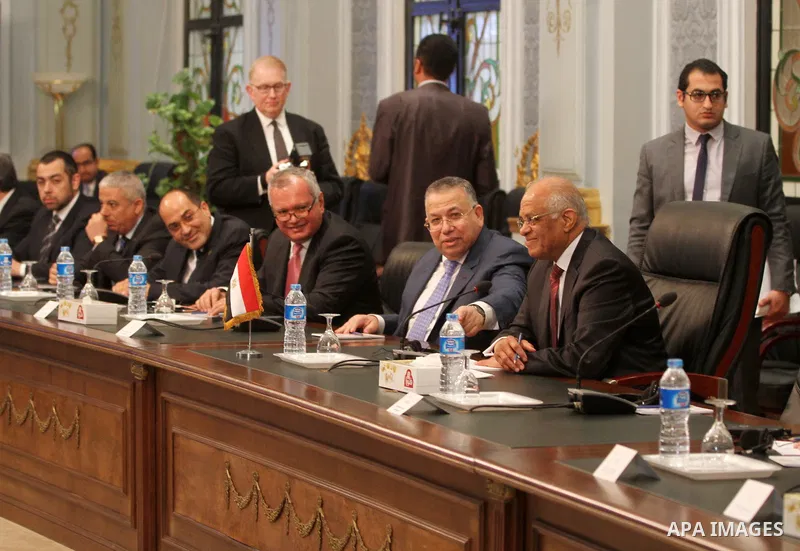 Members from the US Congress visit Egyptian parliament in Cairo, Egypt, on April 07, 2016. Photo by Stranger