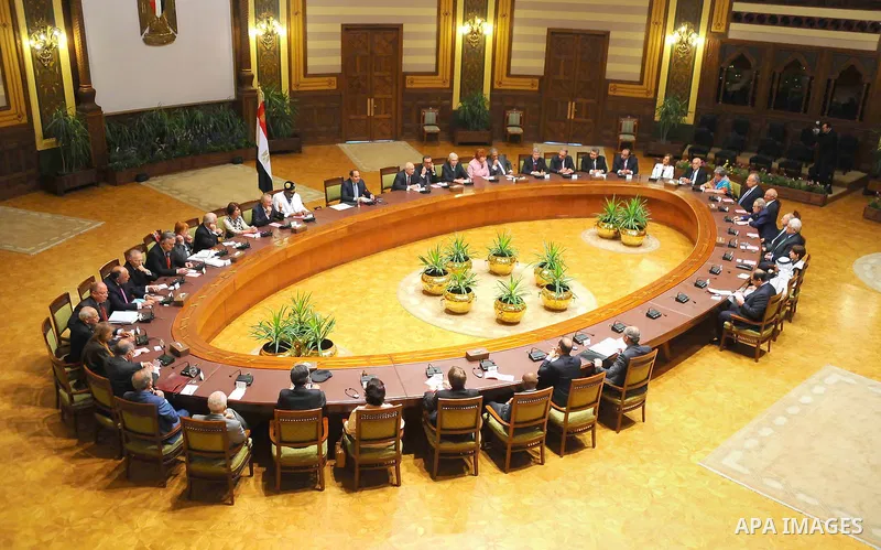 President of Egypt Abdel Fattah el-Sisichairs a meeting of the seventeenth annual of the Board of Trustees of the Library of Alexandria in Cairo, Egypt on April 9, 2016. Photo by Egyptian President Office