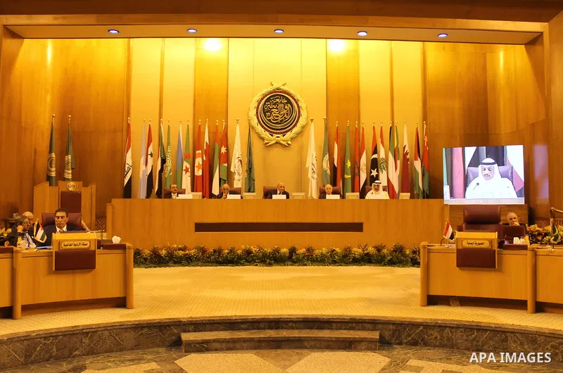 Heads of parliament for Arab countries attend a meeting at the Arab League's headquarters in the Egyptian capital, Cairo, on April 10, 2016. Photo by Stranger