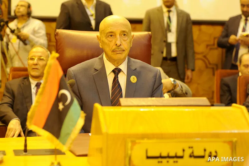 Heads of parliament for Arab countries attend a meeting at the Arab League's headquarters in the Egyptian capital, Cairo, on April 10, 2016. Photo by Stranger
