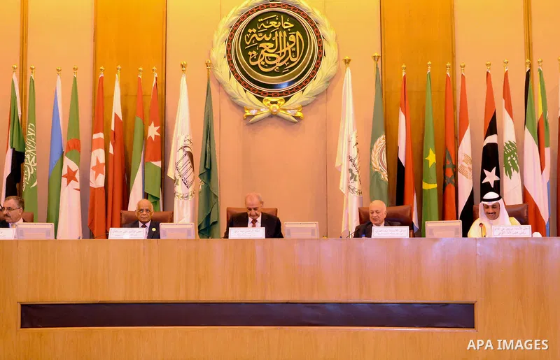 Heads of parliament for Arab countries attend a meeting at the Arab League's headquarters in the Egyptian capital, Cairo, on April 10, 2016. Photo by Stranger
