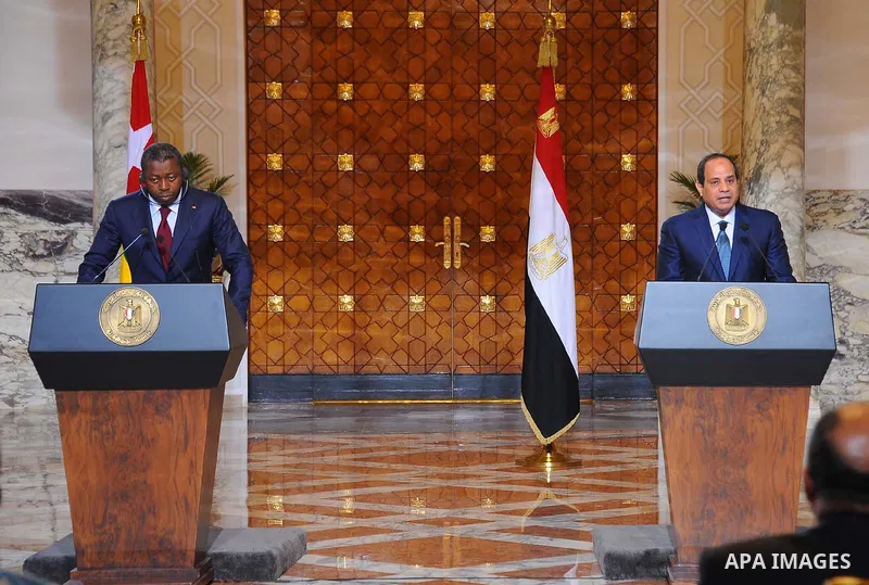 Egyptian President Abdel Fattah al-Sisi takes part a joint press conference with President of Togo, Faure Gnassingbe in capital Cairo on April 10, 2016. Photo by Egyptian President Office