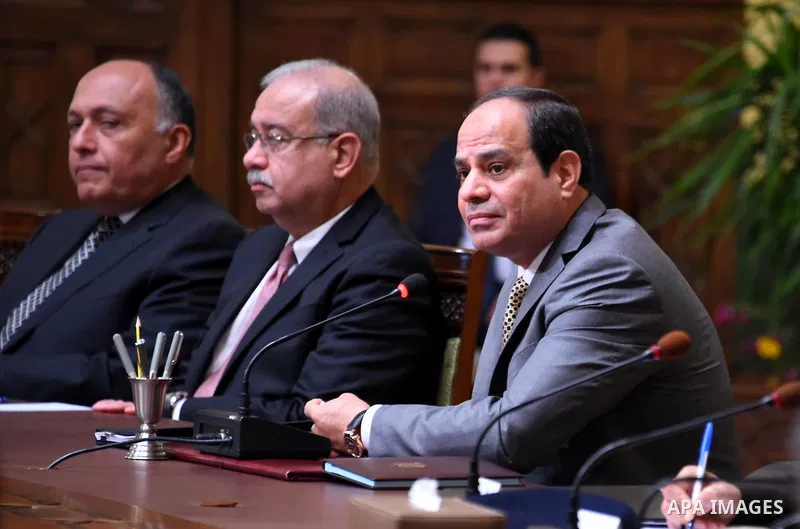Egyptian President Abdel Fattah al-Sisi speaks during a meeting with representatives of Egyptian society in Cairo, Egypt, on April 13, 2016. Photo by Egyptian President Office
