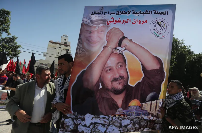 Palestinians take part during a rally marking Palestinian Prisoner Day in Gaza City on April 17, 2016. Photo by Mohammed Asad