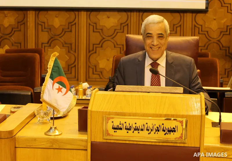 Permanent delegates of Arab countries in League of Arab States attend a meeting at the Arab League headquarters to discuss the Israeli Prime Minister's remarks Benjamin Netanyahu about Golan Heights in Cairo, Egypt, on A...