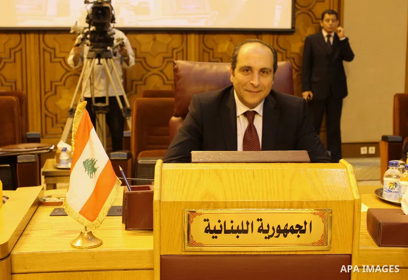 Permanent delegates of Arab countries in League of Arab States attend a meeting at the Arab League headquarters to discuss the Israeli Prime Minister's remarks Benjamin Netanyahu about Golan Heights in Cairo, Egypt, on A...