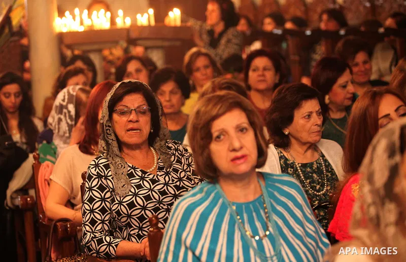 Palestinian Christians take part in the Greek Orthodox Christian Palm Sunday celebrations at St.Porphyrios Church in Gaza City, on April 24, 2016. Palm Sunday marks the triumphant return of Jesus Christ to Jerusalem when...
