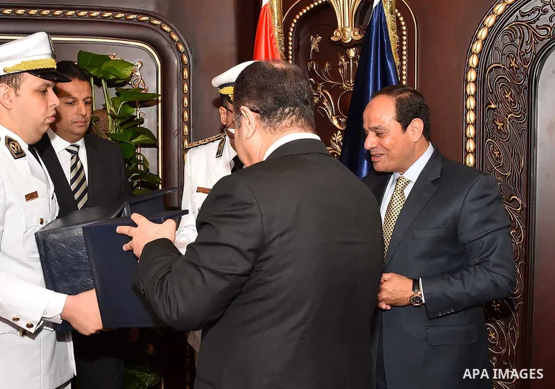 Egyptian President Abdel Fattah al-Sisi attends the opening of new Interior Ministry's headquarters in Cairo, Egypt, on April 27, 2016. Photo by Egyptian President Office