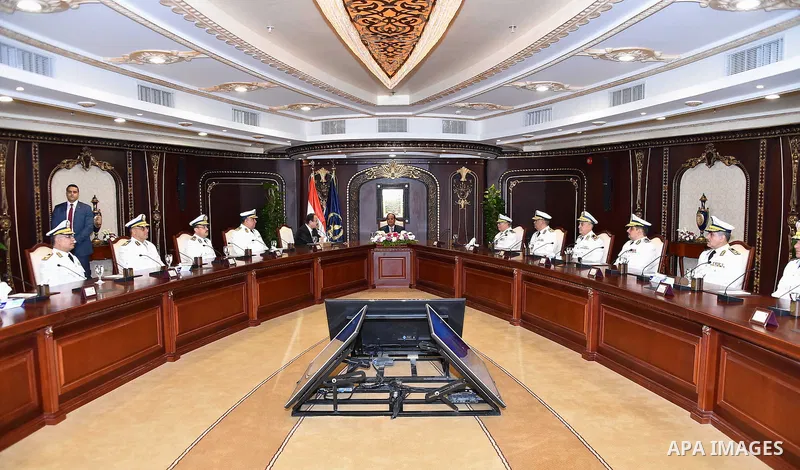 Egyptian President Abdel Fattah al-Sisi attends the opening of new Interior Ministry's headquarters in Cairo, Egypt, on April 27, 2016. Photo by Egyptian President Office