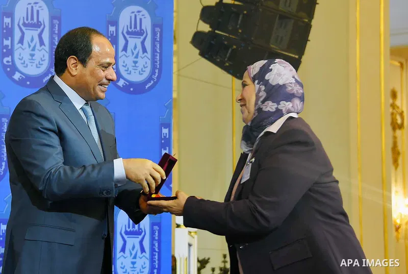 Egyptian President Abdel Fattah al-Sisi attends the ceremony to mark International Workers' Day or "Labour Day" in Cairo, Egypt, on April 28, 2016. Photo by Egyptian President Office