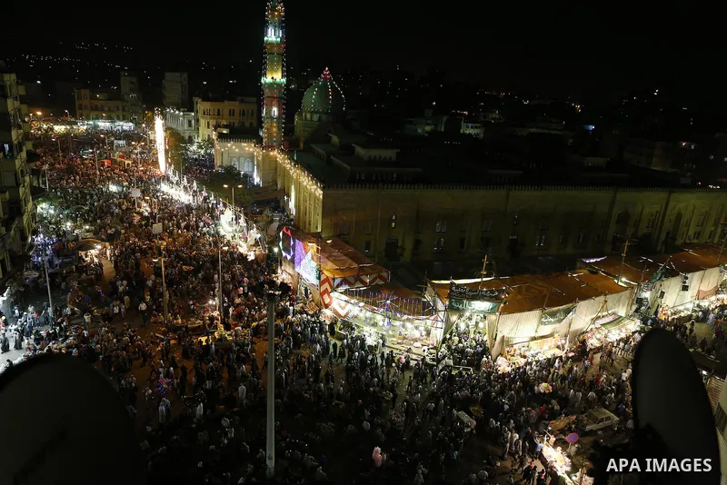 Muslims attend a ritual ceremony to commemorate the birth of Syeda Zainab in Cairo, Egypt, on May 3, 2016. Muslims on Tuesday celebrated the birth of Syeda Zainab who is the granddaughter of Prophet Mohammad, also known...