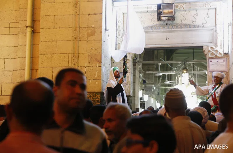 Muslims attend a ritual ceremony to commemorate the birth of Syeda Zainab in Cairo, Egypt, on May 3, 2016. Muslims on Tuesday celebrated the birth of Syeda Zainab who is the granddaughter of Prophet Mohammad, also known...