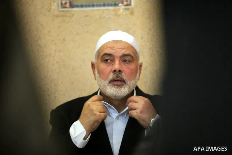 Palestinian Islamist movement Hamas' chief, Ismail Haniya attends the Friday prayer at a mosque on May 6, 2016 in Deir al-Balah, in the center of the Gaza Strip. Photo by Ashraf Amra