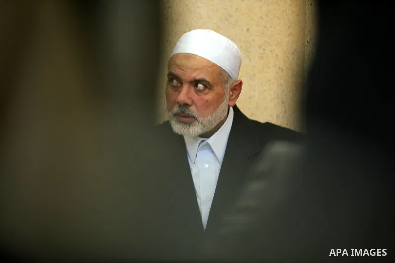 Palestinian Islamist movement Hamas' chief, Ismail Haniya attends the Friday prayer at a mosque on May 6, 2016 in Deir al-Balah, in the center of the Gaza Strip. Photo by Ashraf Amra