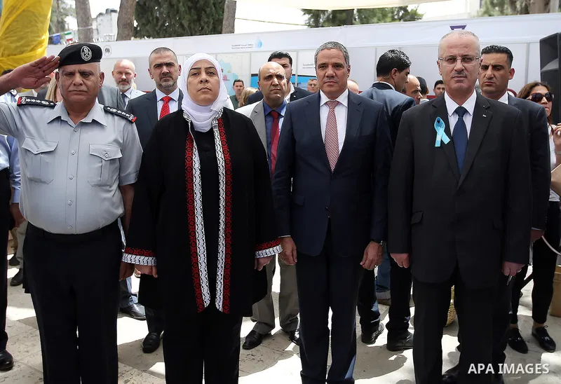Palestinian Prime Minister Rami Hamdallah attends the ceremony of the Europe Day in the West Bank city of Ramallah on May 09, 2016. Photo by Prime Minister Office
