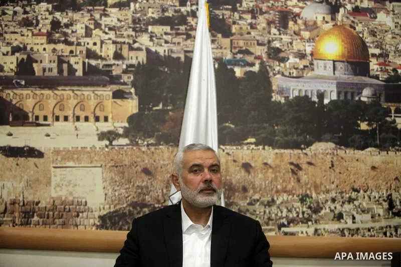 Senior Hamas leader Ismail Haniyeh, attends a meeting with Gaza Strip's notables in Gaza city, on May 17, 2016. Photo by Ashraf Amra