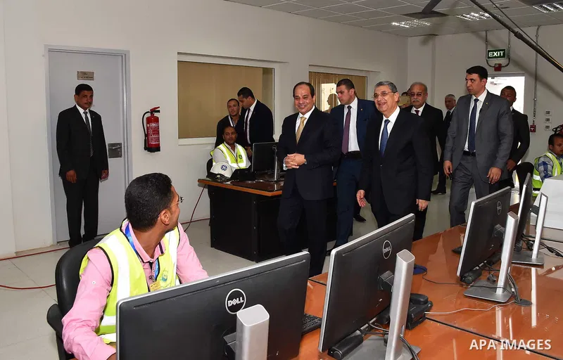 Egyptian President Abdel Fattah al-Sisi attends the opening ceremony of electric power plant in Asyut, Egypt, on May 17, 2016. Photo by Egyptian President Office