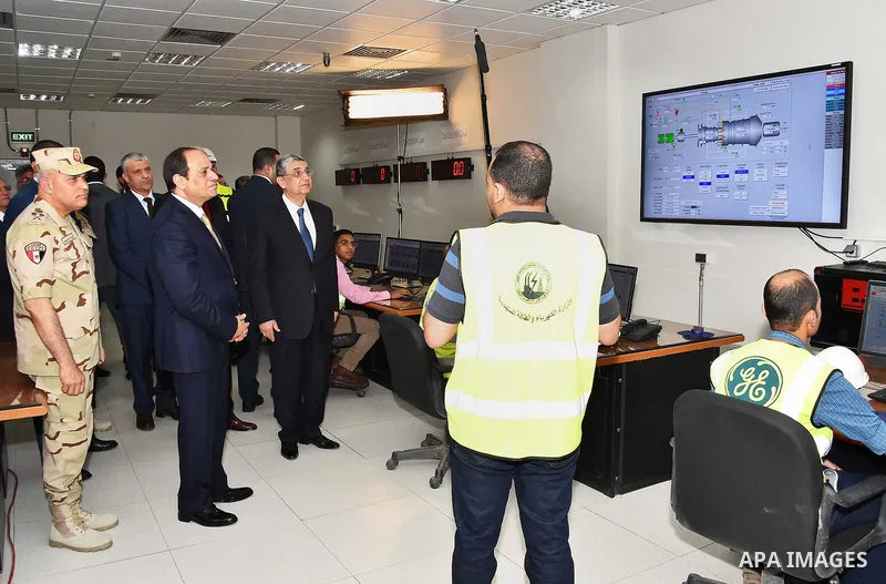 Egyptian President Abdel Fattah al-Sisi attends the opening ceremony of electric power plant in Asyut, Egypt, on May 17, 2016. Photo by Egyptian President Office