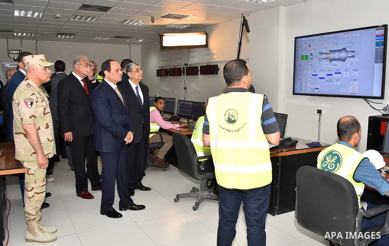Egyptian President Abdel Fattah al-Sisi attends the opening ceremony of electric power plant in Asyut, Egypt, on May 17, 2016. Photo by Egyptian President Office