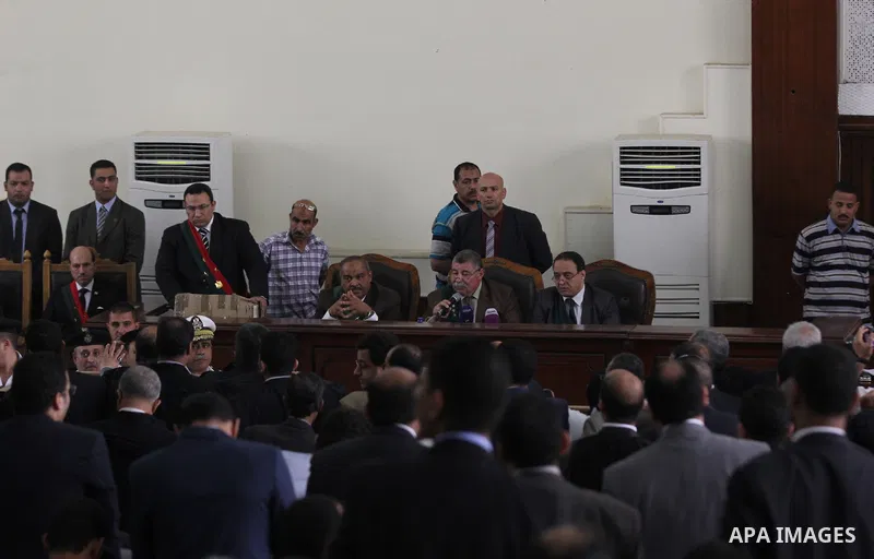 Egyptian Judges attend the trial of members of Muslim Brotherhood in the capital Cairo on May 17, 2016. Photo by Amr Sayed