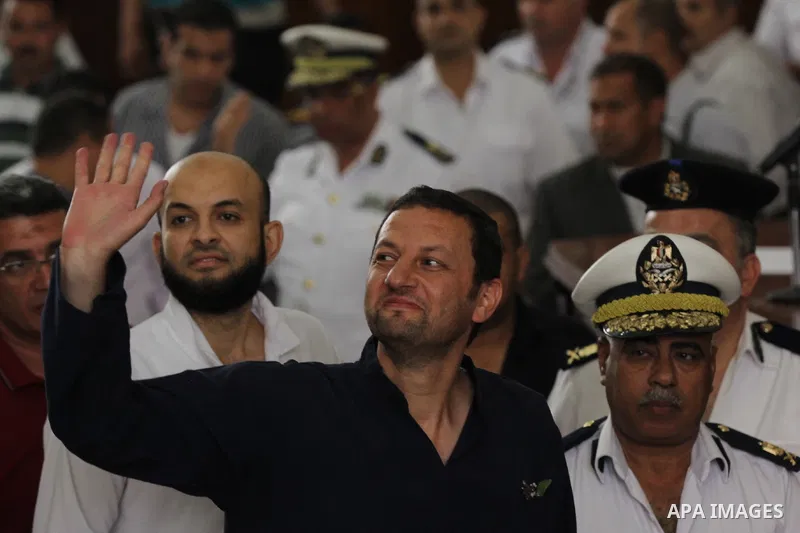 Egyptian's former minister of supply and interior trade Bassem Ouda attends his trial at a court in capital Cairo on May 17, 2016.. Photo by Amr Sayed