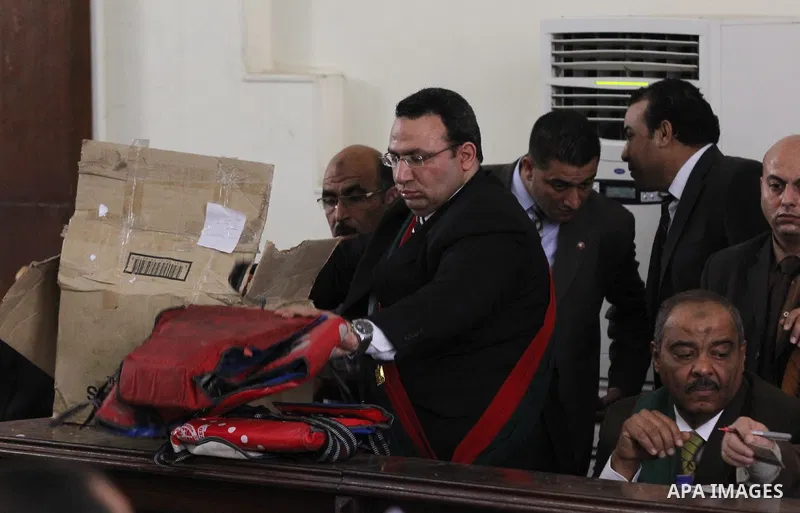 Egyptian Judges attend the trial of members of Muslim Brotherhood in the capital Cairo on May 17, 2016. Photo by Amr Sayed