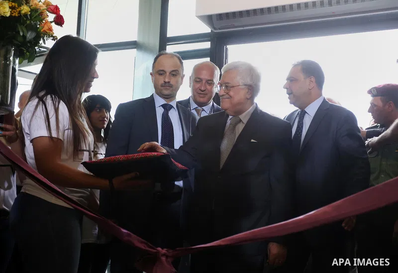 Palestinian President Mahmoud Abbas opens the Palestinian Museum, in the West Bank town of Birzeit, on May 18, 2016. Photo by Shadi Hatem