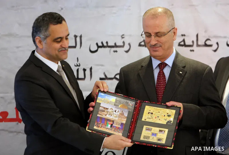 Palestinian Prime Minister Rami Hamdallah attends the ceremony of World Telecommunication Day in the West Bank city of Ramallah, on May 19, 2016. Photo by Prime Minister Office