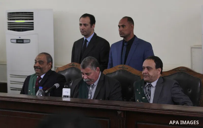 Egyptian Judges attend the trial of members of Muslim Brotherhood in the capital Cairo on May 21, 2016. Photo by Amr Sayed