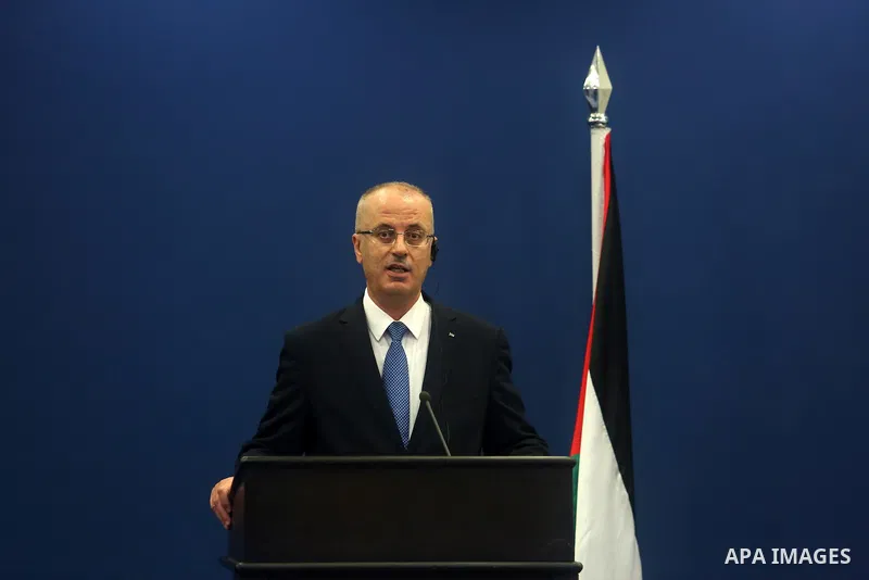 Palestinian prime minister Rami Hamdallah speaks following a meeting with French Prime Minister Manuel Valls in the West Bank city of Ramallah, on May 24, 2016. Palestinian prime minister Rami Hamdallah dismissed an Isra...