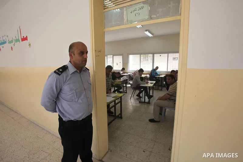 Palestinian students sit for their final high school exams, known as "Tawjihi", in the West bank city of Nablus on May 28, 2016. Nearly 78,000 Palestinian students sat for the first session of their high school exams see...