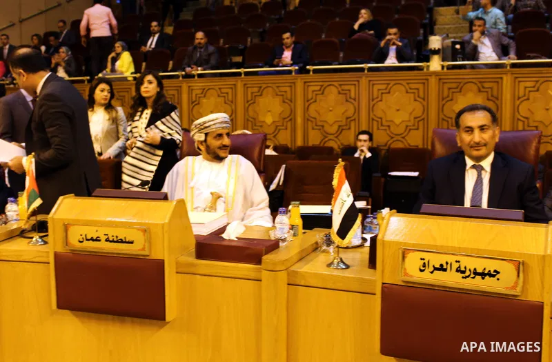 Arab Foreign Ministers attend a meeting to discuss a French peace initiative in Cairo on May 28, 2016. Photo by Egyptian President Office