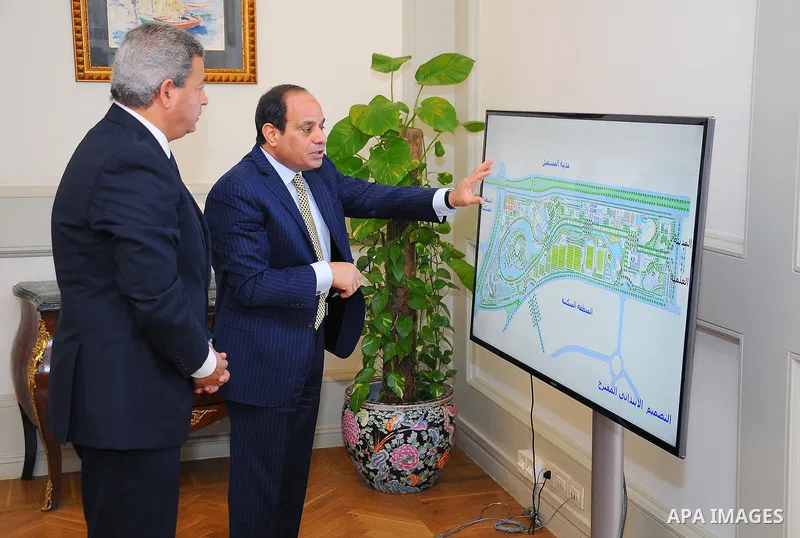 Egyptian President Abdel Fattah al-Sisi meets with minister of Youth and Sports, Khaled Abdul Aziz, in Cairo, Egypt, on June 02, 2016. Photo by Egyptian President Office