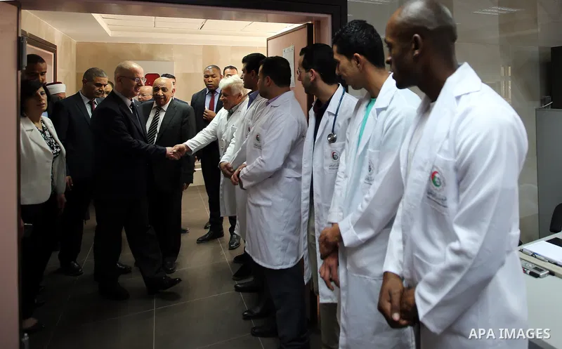Palestinian Prime Minister Rami Hamdallah take part in the opening of the Nablus Medical Complex charitable in the West Bank city of Nablus on June 4,2016. Photo by Prime Minister Office