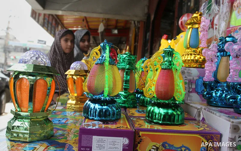 Palestinians shop at a traditional market in preparation for the holy month of Ramadan in Rafah in the southern Gaza strip on June 4,2016. Muslims around the world refrain from eating, drinking and sexual intercourse fro...