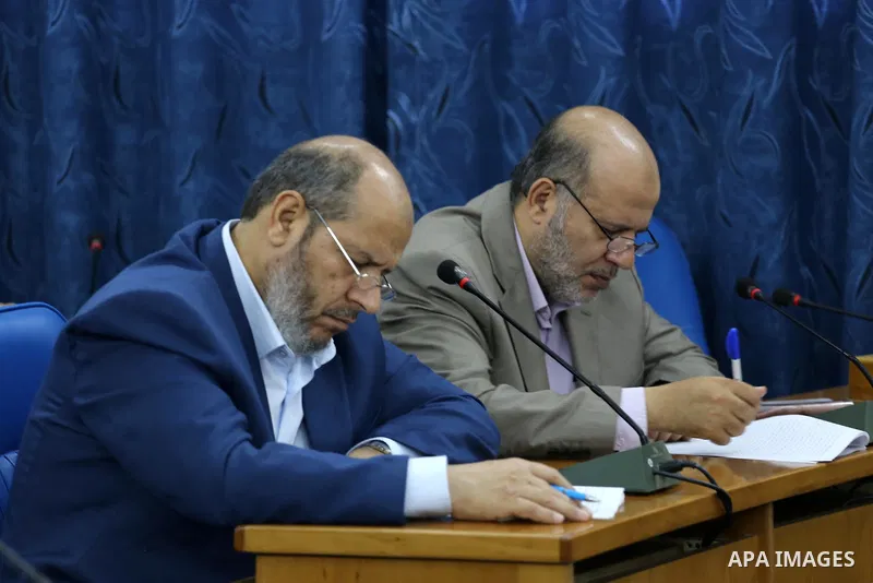 Members of the Palestinian legislative council from Hamas movement attend a meeting at the legislative council in Gaza city on June 8, 2016. Photo by Mohammed Asad