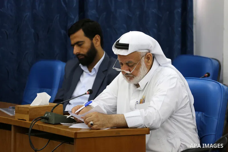 Members of the Palestinian legislative council from Hamas movement attend a meeting at the legislative council in Gaza city on June 8, 2016. Photo by Mohammed Asad