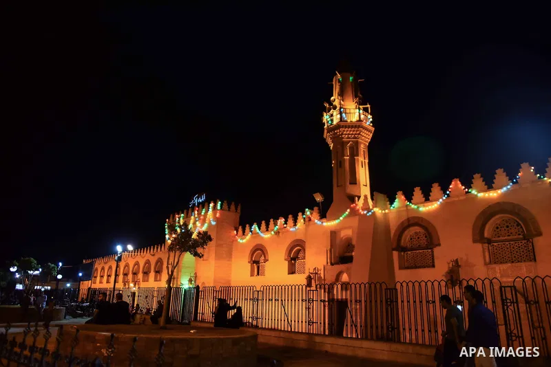 Egyptian Muslim worshipers perform "Taraweeh", nightly prayer of the month of Ramadan, at Amr Ibn al-Aas mosque, in Cairo, Egypt on June 08, 2016. Ramadan is sacred to Muslims because it is during that month that traditi...